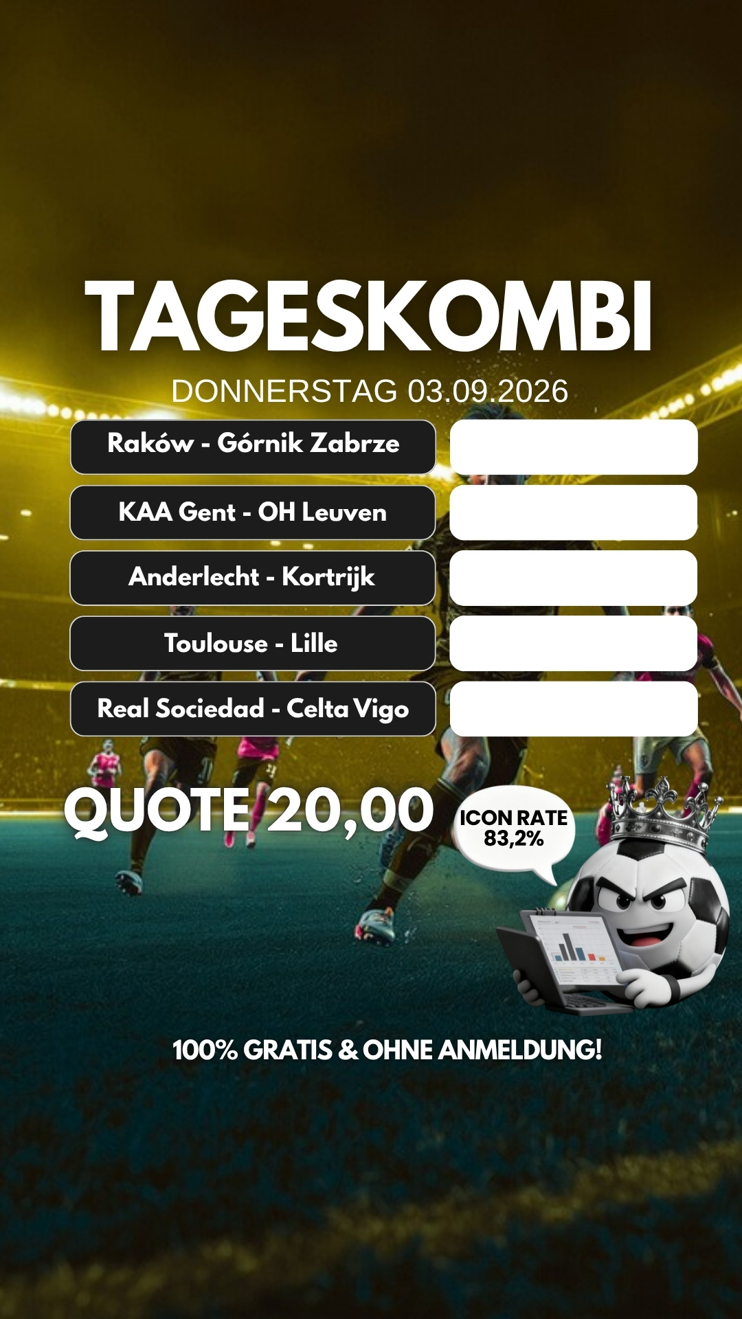 Tageskombi Donnerstag 03.09.2026
